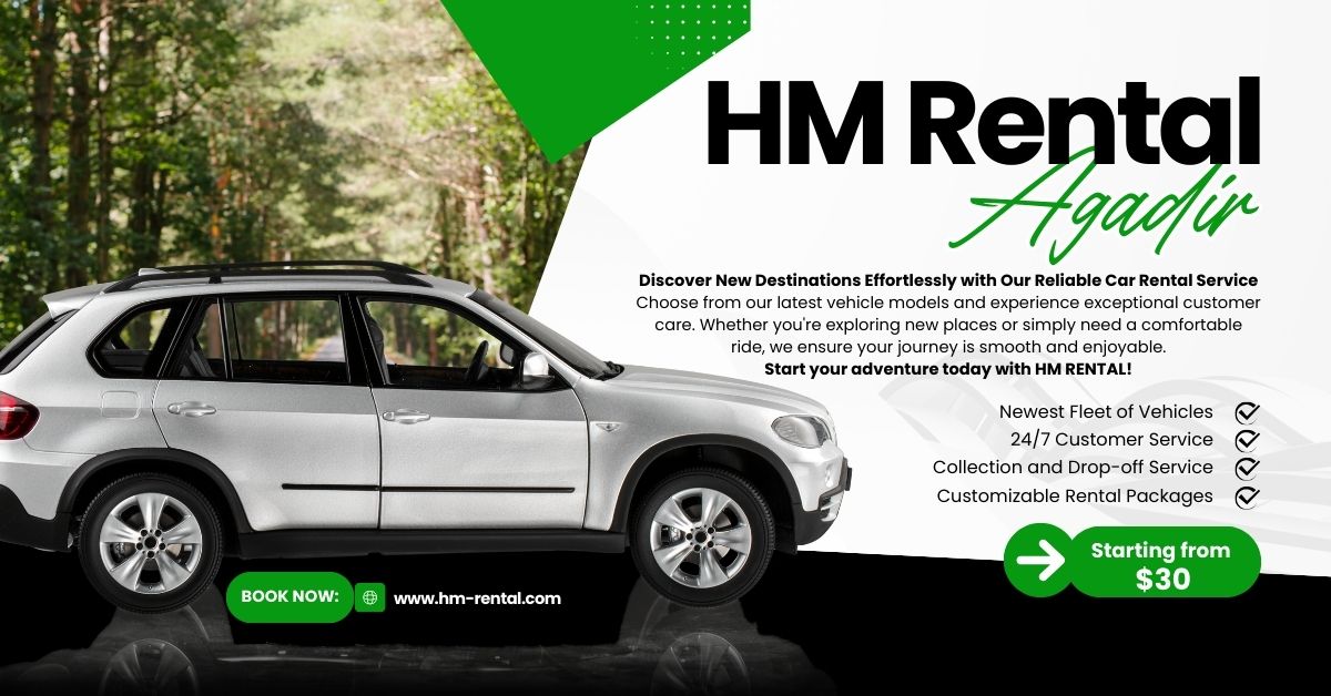 HM RENTAL location voiture agadir, car rental agadir without deposit, location voiture aéroport pas cher sans caution